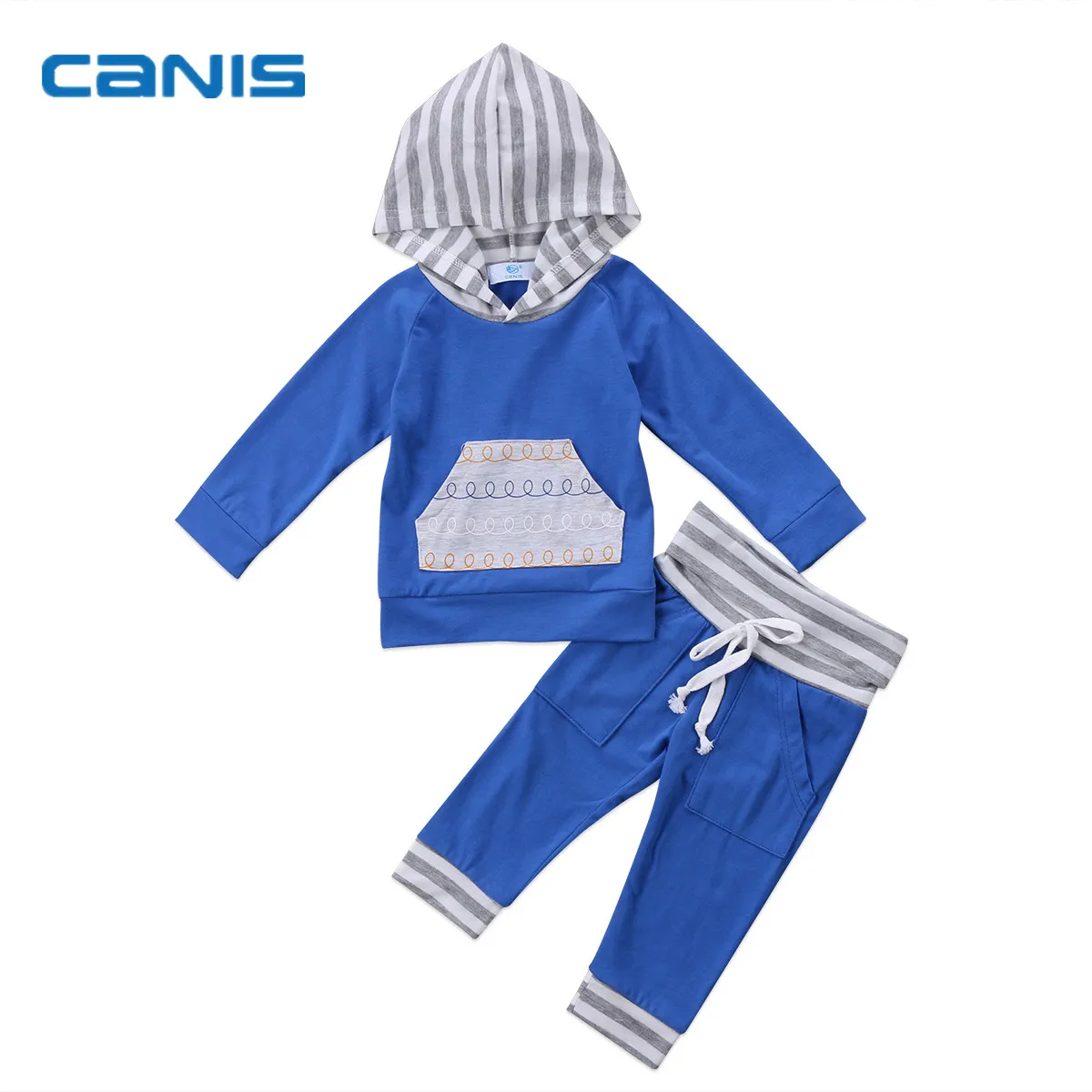 

2017 Brand New Newborn Toddler Infant Baby Boys Outfits 2Pcs Hoodie Sweatshirt Tops Pants Leggings Spring Fall Outfits Set
