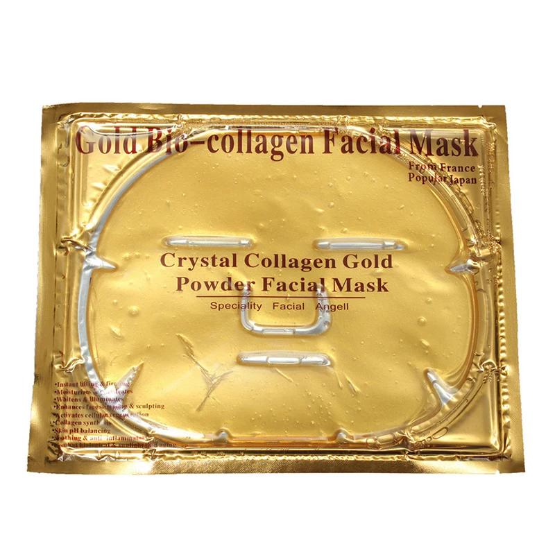20PCS/lot Gold Bio Collagen Facial Mask Face Masks Crystal Gold Powder