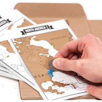 

Popular Travelogue Notebooks + Scratch Map Travel Log Tourist Journal with 8 Mini World Maps