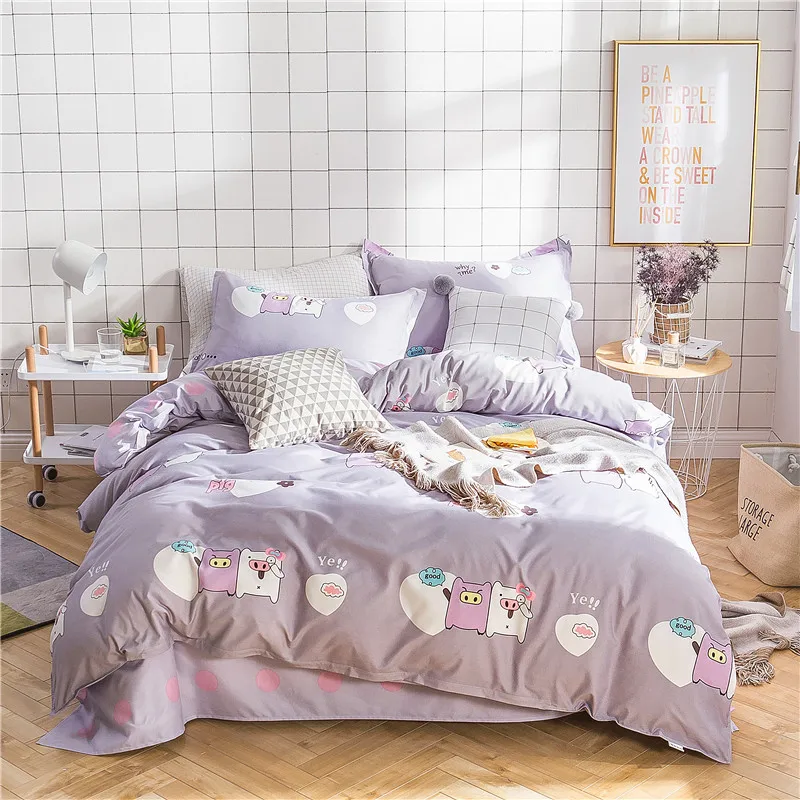 

PORSIA Bedding Set 100% Premium Polyester Plants Landscapes Modern Bedding Sets Household Reactive Comfortable Home Textiles