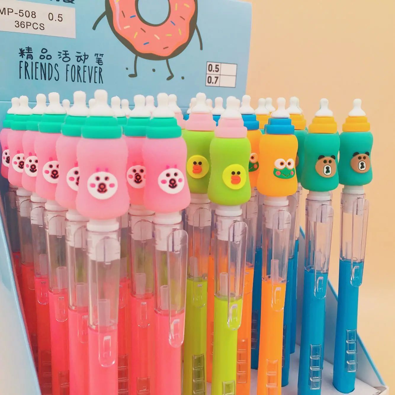 

36pcs/1 Lot Kawaii Bottle Press Mechanical Pencils School Office Supply Student Stationery Kids Gift Automatic Pencil
