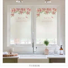 На заказ матовая Электростатическая стеклянная пленка, цветочные балконные двери и окна стеклянные наклейки, непрозрачные затемняющие наклейки на окна