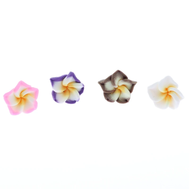 DOUVEI 24 Pairs Hot Promociones Wholesale 24 pair Multi-Color Hawaiian Frangipani Children Flower Stud Earrings For Party