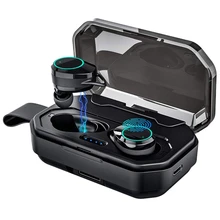Беспроводные наушники, управление прессом Tws Bluetooth 5,0 стерео Hi-Fi звук Ipx7 водонепроницаемые наушники с 3000 мАч зарядным чехлом, шум
