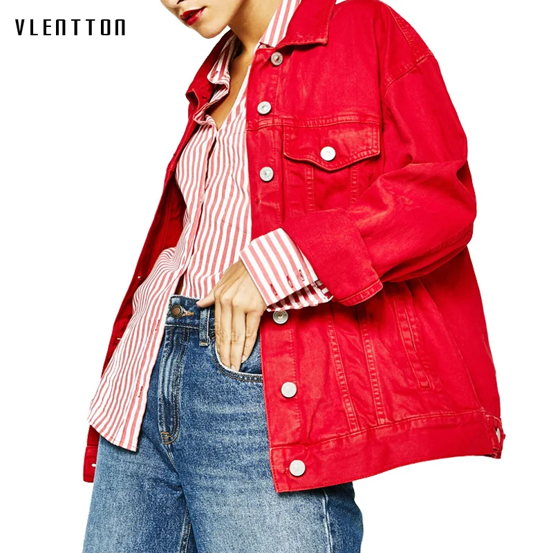 2018 red Mince rose Befree Green En Base Manches Automne Lavé Longues Veste Manteaux Hiver black Vêtements Vintage De À Jean Pink rqrHnU7w