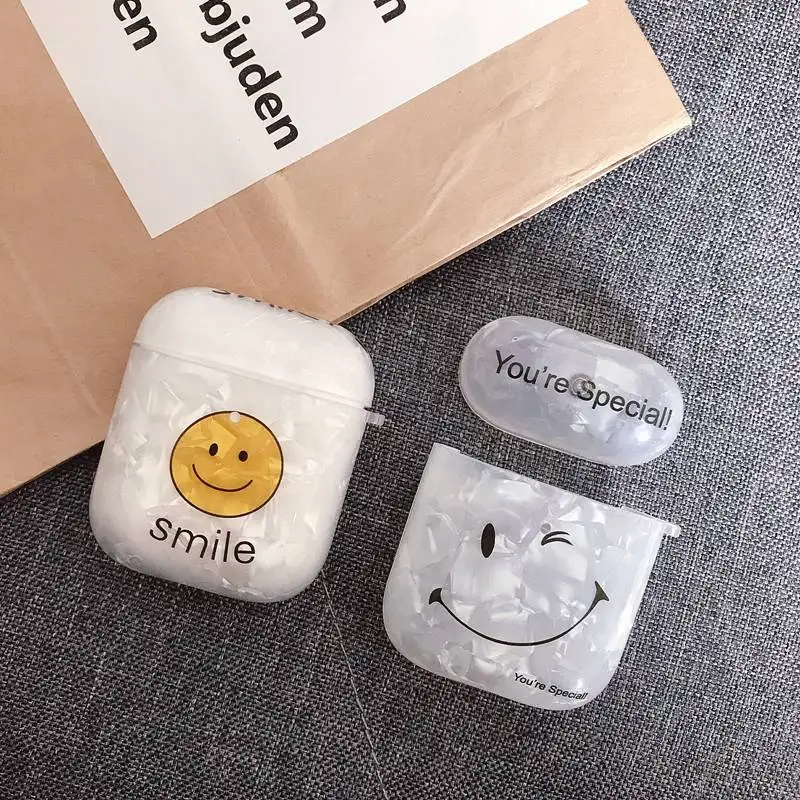 

For AirPods Case Cute smile dream shell Pattern Protective Cover Bluetooth Wireless Earphone Case For Airpods cover hard PC Case