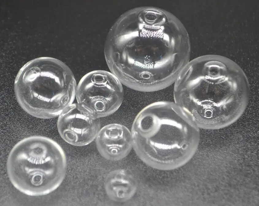 500pieces Clear Sphere Dome Glass Bottle DIY Terrarium double hole on bottom diy glass ball globe vial necklace jewelry pendant | Украшения