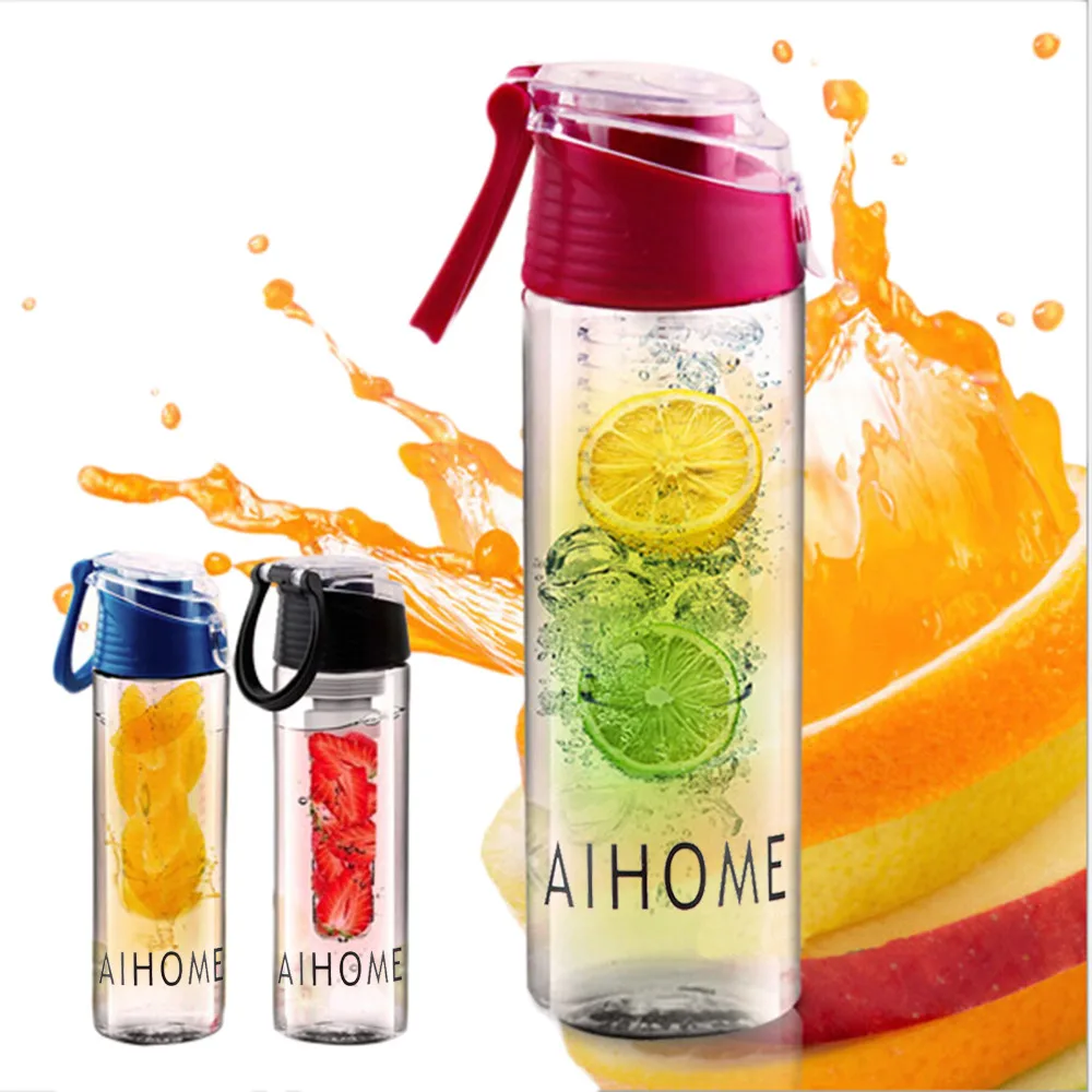 

ANGRLY 800ml Cycling Sport Fruit Infusing Infuser Water Lemon Juice Bicycle Health Eco-Friendly BPA Detox Bottle Flip Lid Water