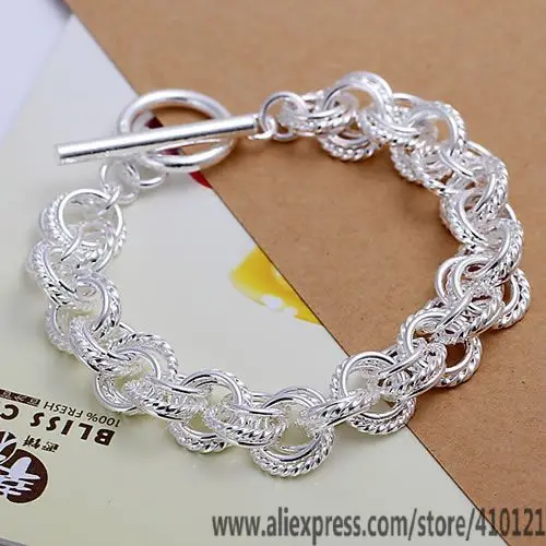 

Wholesale High Quality Jewelry 925 jewelry silver plated Bracelets for Women best gift SMTH023 fashion Triple Bracelet