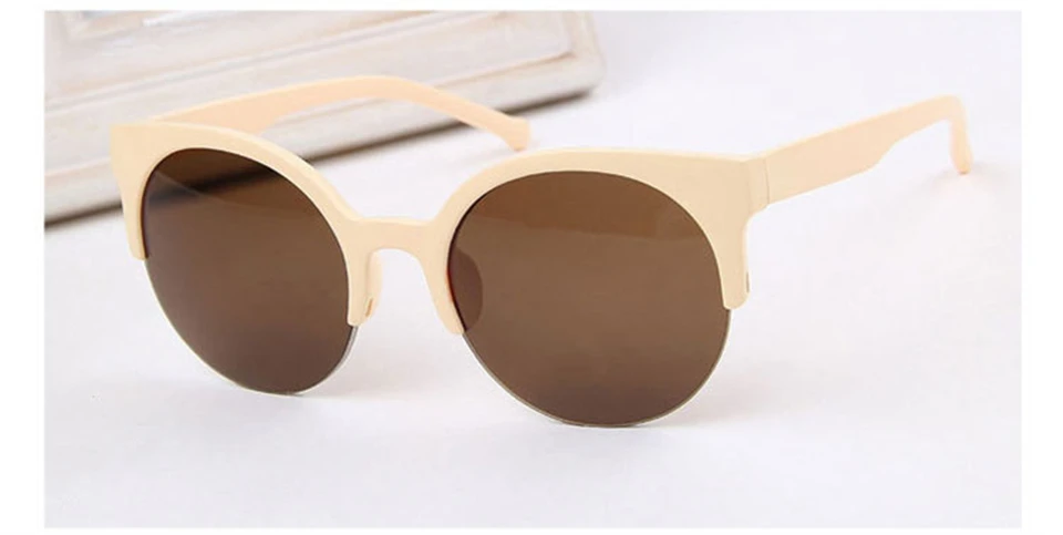 ALIKIAI 2018 new men`s high-end brand cat eye glasses lady traveling fashion sunglasses UV400 sports casual half frame sunglasses (10)