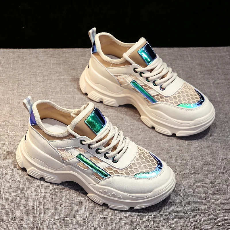 

2019 Summer New Women Casual Shoes Mesh Comfortable breathable Platform Woman Sneakers Ladies Trainers chaussure