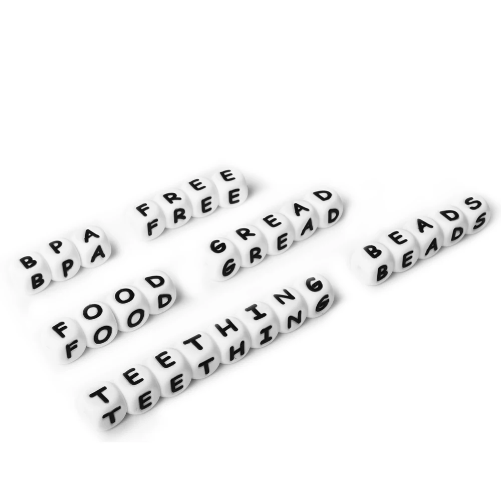 Keep& Grow 100 шт 12 мм Силиконовые Бусины с буквами Английский алфавит буквы пищевого качества силиконовые бусины Детские Прорезыватели DIY Соска-подвеска