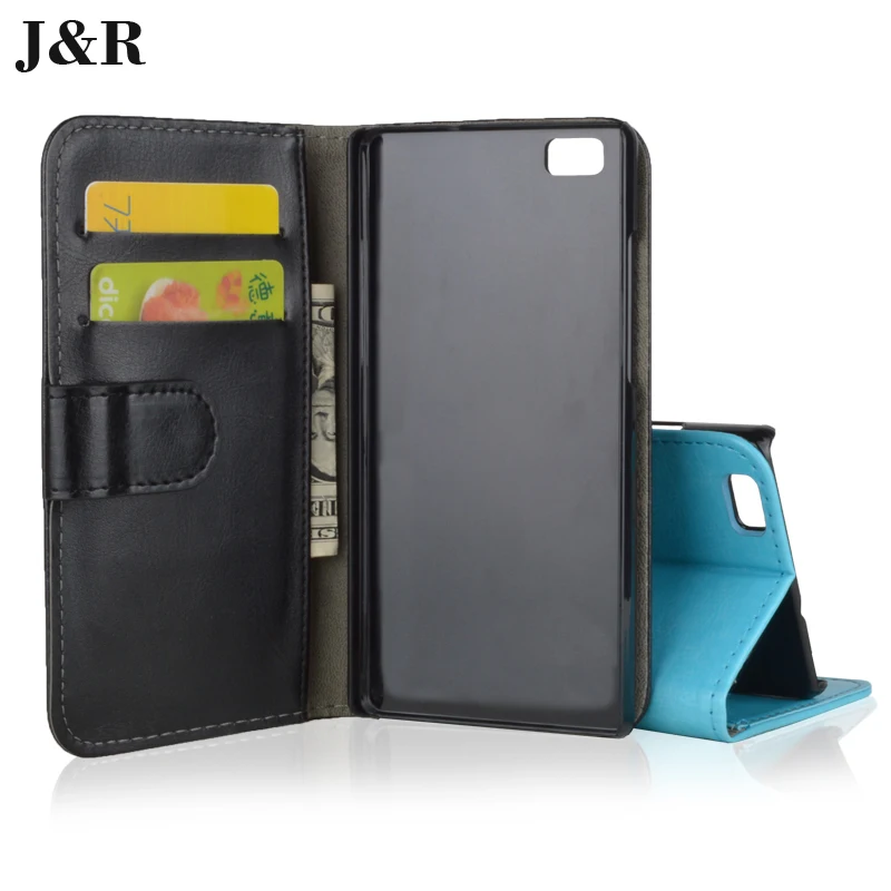 J&R Wallet Case For Huawei P8 Lite Leather Cover Case For Huawei Ascend P8 Lite ALE-L21P8 Mini Kickstand Mobile Phone Bag & Case
