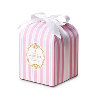 

30PCS Wedding favor box candy box wedding gift packaging gift box striped candy bag babyshower girl boy decoration