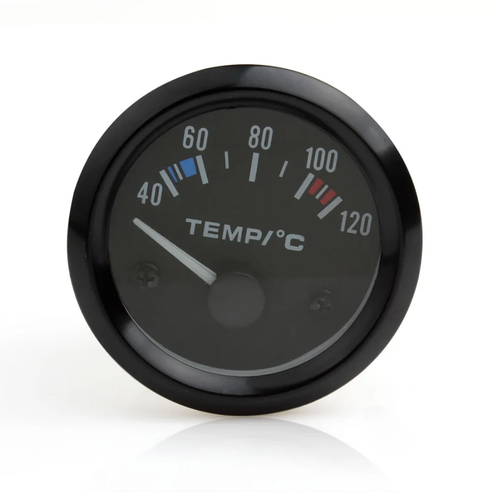 

Newest 2inch 12V Universal Car Pointer Water Temperature Temp Gauge Black Shell 40 - 120 White LED
