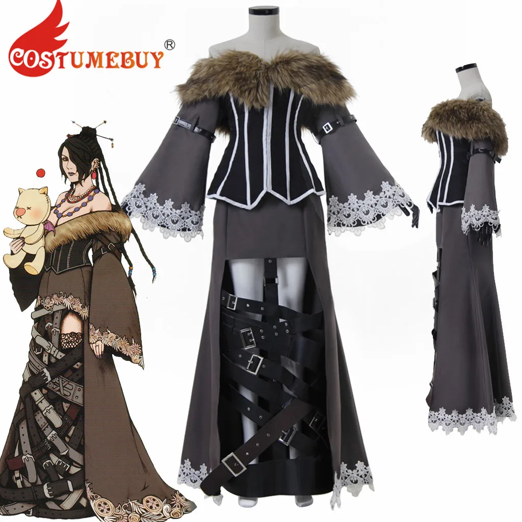 CostumeBuy игра Final Fantasy X Лулу Косплей Костюм для взрослых на Хеллоуин Необычные вечерние костюмы L920
