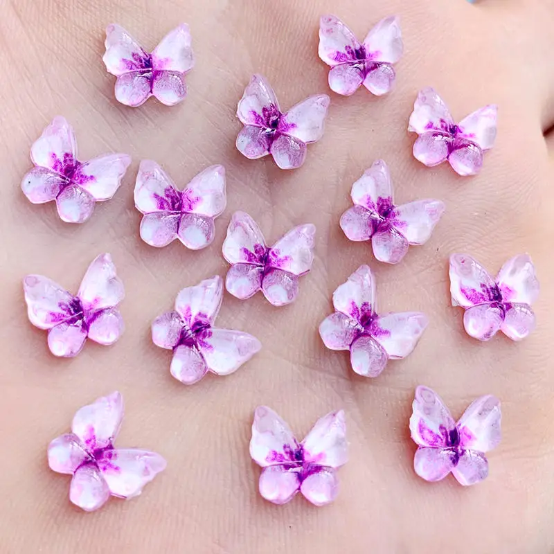 

DIY 80pcs Colorful Butterfly Flatback rhinestone applique stones and crystals Cabochon Button wedding 10mm -B227