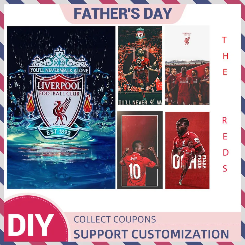 

5D DIY Liverpool FC Football Soccer Player Logo Diamond Painting Full Square Drill Embroidery Kit Cross Stitch Accessory Badge