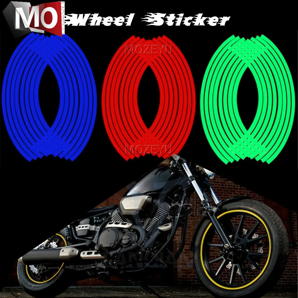 

16 Strips Reflective Motocross Motorcycle Sticker Motorcycle Wheel Sticker For SUZUKI GSR 600 750 1000 GSR600 GSR750 GSR1000