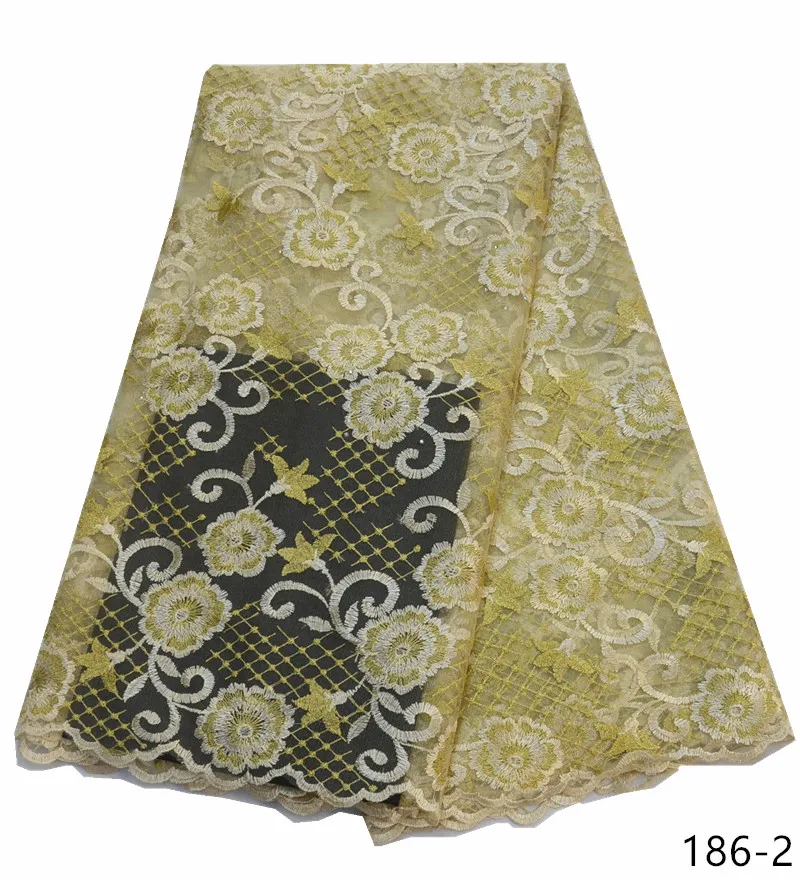 

African Lace Fabric 2019 Embroidered Nigerian Laces Fabric Bridal High Quality French Tulle Lace Fabric For Wedding Party 186