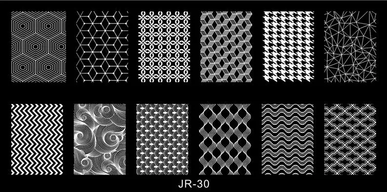 JR01-30 30 шт./компл. Jr пластины для стемпинга ногтей Нержавеющая сталь изображение штамповки ногтей маникюр шаблон штамп для ногтей 30 стилей