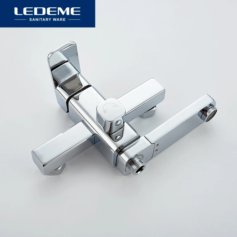LEDEME صنبور حوض استحمام الساخنة والباردة حنفية الحمام الحمام صنبور مجموعة الحمام خلاط مع اليد رذاذ دش رئيس خلاط الصنابير L3233
