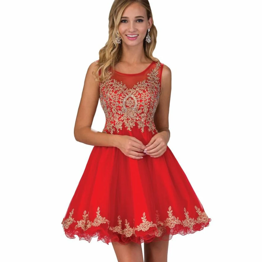 Red And Gold Short Dress Fashion Dresses
