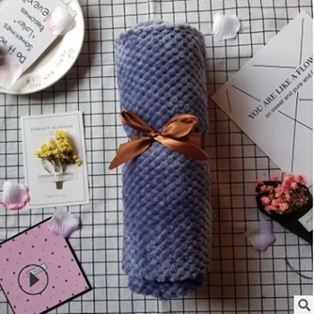 

Neonatal Pure Color Flannel Blanket Two-sided Fluffy Baby Blanket Crib Accessories A Swaddling Blanket Bath Blanket 70 * 100 Cm