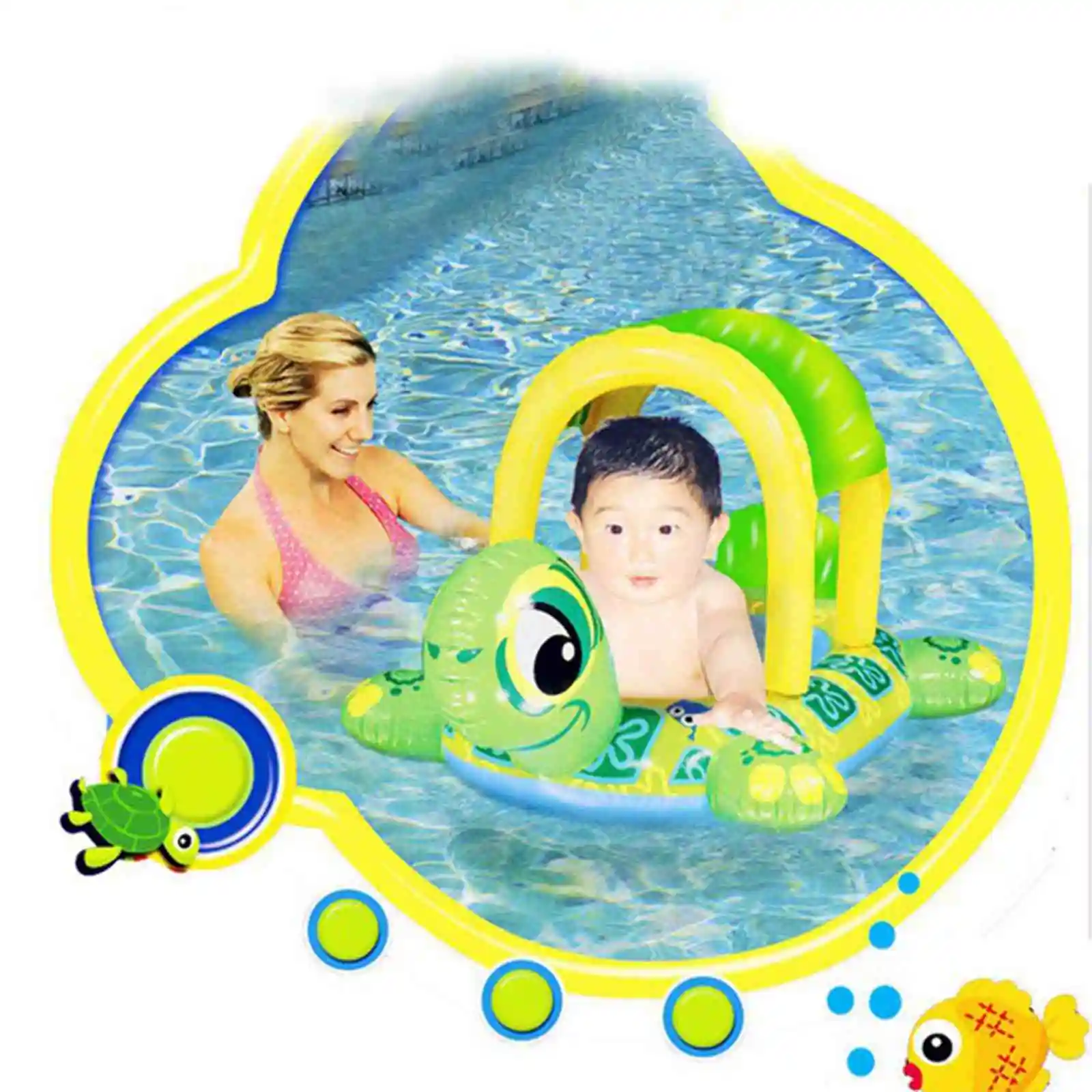 New Safety Inflatable Belt Water Pool Fun Sun Protection Umbrella
