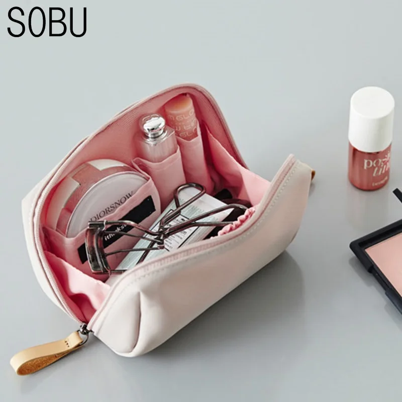 

Korean Style Solid Cosmetic Bag Women Bow Tie Makeup Bag Waterproof Travel Neceser Wash Bag Case Toiletry Storage Neceser H120