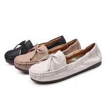 Женская обувь удобные туфли без каблуков с бантом обувь с закрытым носком мягкая подошва женская повседневная обувь Mujer chaussures femme