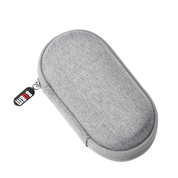 BUBM Portable Headphone Organizer, Mini Shockproof Carrying Pouch Bag for Wireless Earbuds Bluetooth Charger USB Flash Drive - Цвет: Elliptic-Gray