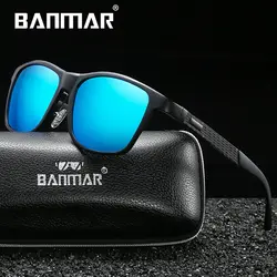 BANMAR брендовые дизайнерские поляризационные солнцезащитные очки для мужчин и женщин, красные, синие зеркальные солнцезащитные очки для