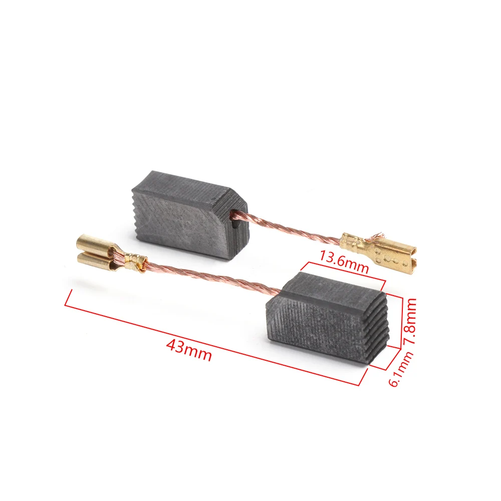 10Pcs Mini Drill Electric Grinder Replacement Carbon Brushes 6.1*7.8*13.6mm Spare Parts For Electric Motors Rotary Tool