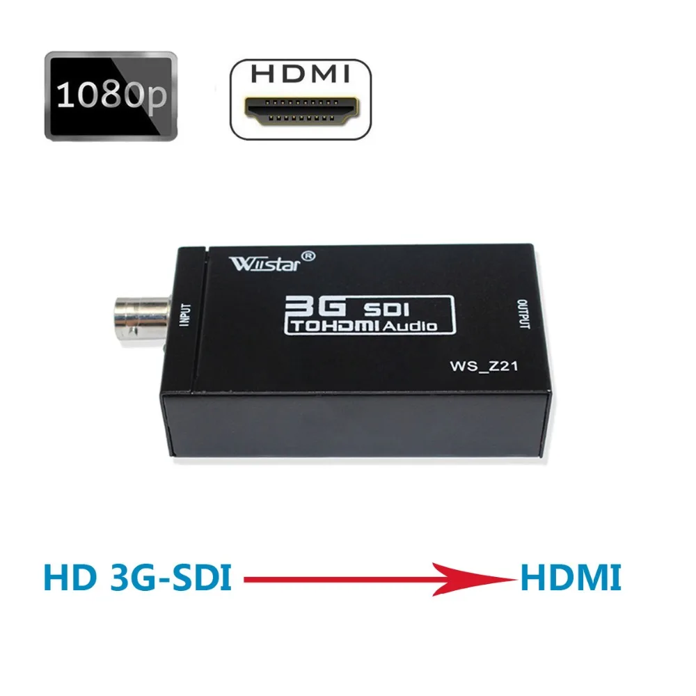 Wiistar SDI конвертер SDI в HDMI аудио видео конвертер BNC в HDMI адаптер Поддержка HD 3g SDI Full HD 1080P высокое качество