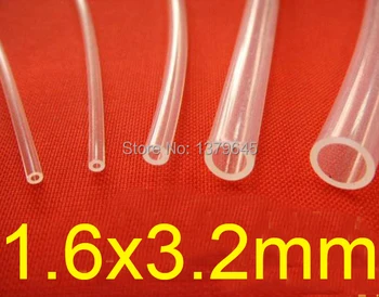 

1.6mm ID 3.2mm OD 1.6x3.2 PFA FEP F46 F4 Transparent clear PTFE tube,polytef HOSE,semiconductor printer pipe Tubing