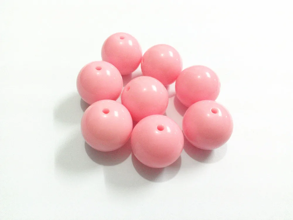 

Newest ! 20mm 105pcs/lot Bright Baby Pink Chunky Gumball Bubblegum Acrylic Solid Beads For Kids Necklace Making