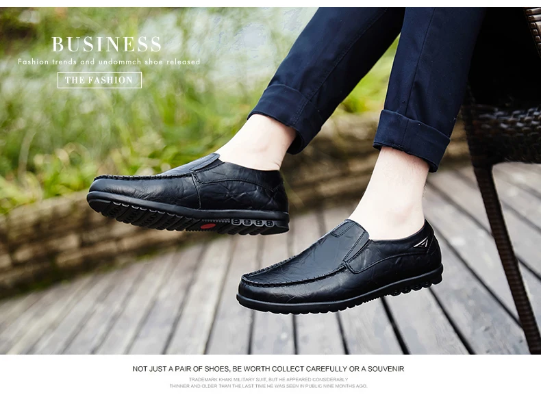 VKERGB/Новое поступление; Осенняя мужская обувь из натуральной кожи; удобная мужская повседневная обувь без застежки; модные брендовые