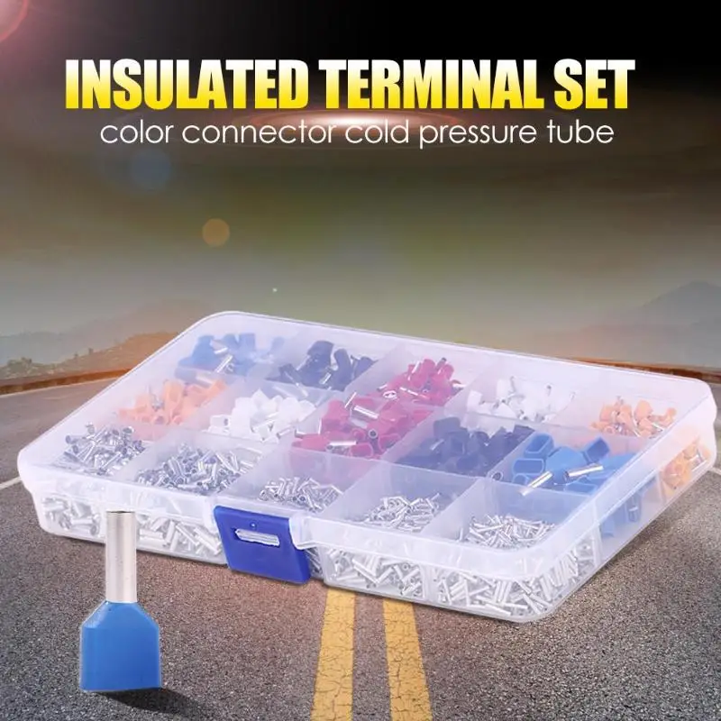 

2340pcs/set Car Cable Electrical Connectors Mixed 15 Models Ferrule Kit Crimp Insulated Terminal Kit Crimp Terminals