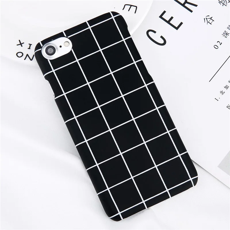 Чехол для телефона Lovebay для iPhone X, XR, XS, Max, 8, 7, 6, 6s Plus, 5 5S, модный, Ретро стиль, черный, белый цвет, модный, простой, Жесткий Чехол из ПК, чехол s - Цвет: Black