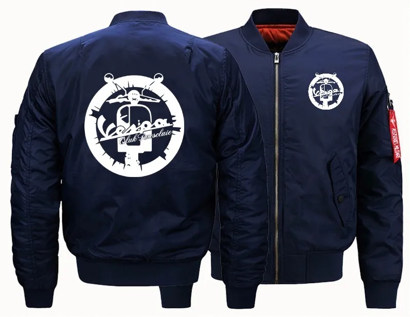 

Hot Vespa vintage motorcycle Bomber Flight Flying Jacket Winter thicken Warm Zipper Men Jackets Anime Men's Casual Coat