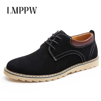 

Men's Leather Casual Shoes Moccasins Lace Up Faux Suede Leather Men Oxford Shoes Business Male Flats Zapatillas Hombre