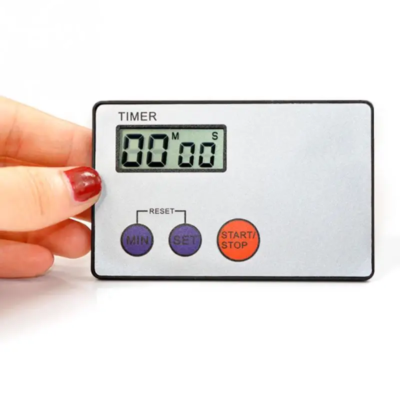 1Pcs Portable Ultrathin Credit Card Sized Digital LCD Kitchen Timer