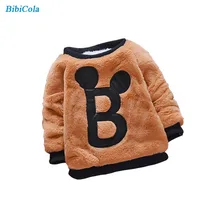 BibiCola bebê meninos hoodies camisolas de inverno bebe desenhos animados roupas quentes crianças menina terno ocasional engrossar roupas de inverno menino infantil