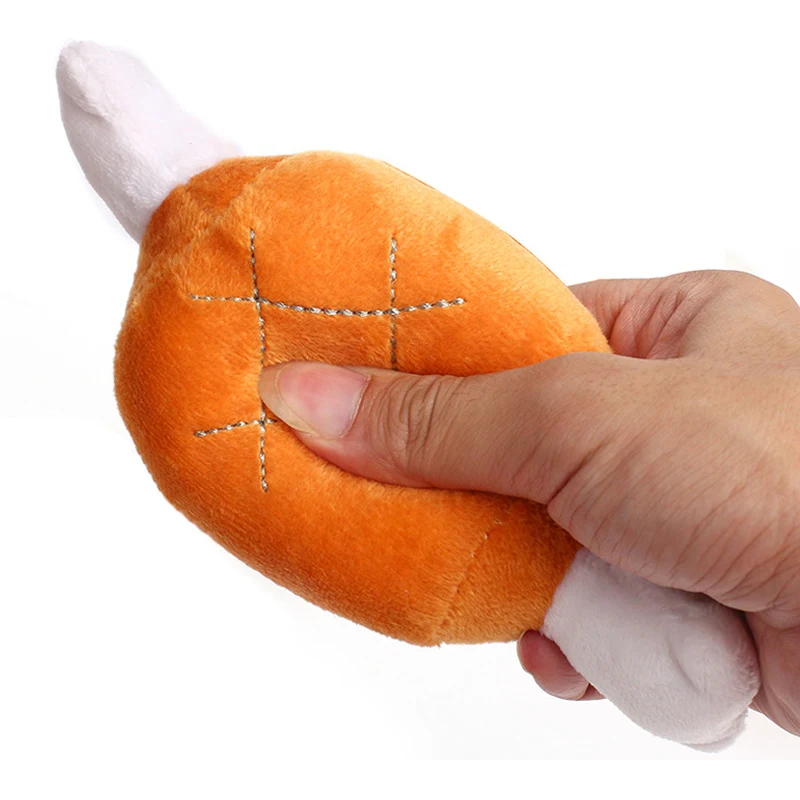 Dog Toys Sound Plush Chicken Legs Bone Squeak Toy For Small Dogs Puppy