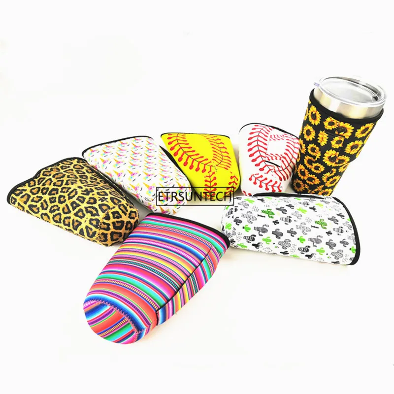 

Leopard Print Rainbow Sunflower Mermaid Water Bottle Cover Neoprene Insulated Sleeve bag Case Pouch for 30oz Tumbler Cup