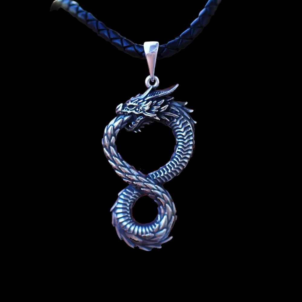Дракон змея съедает хвост ожерелье древнейший символ мифологии Кулон 12 шт./лот