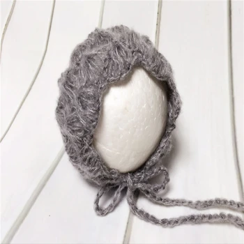 

Newborn Mohair Hat Bonnet Baby Infant Photography Props Cap Handmade Knitted Hats Photo Accessories newborn photography props
