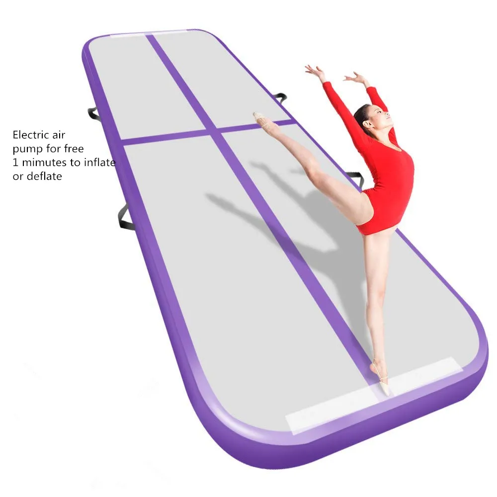 3M4M5M надувной гимнастический AirTrack акробатика воздуха трек пол батут для домашнего использования/обучение/Чирлидинг/пляж - Цвет: Purple