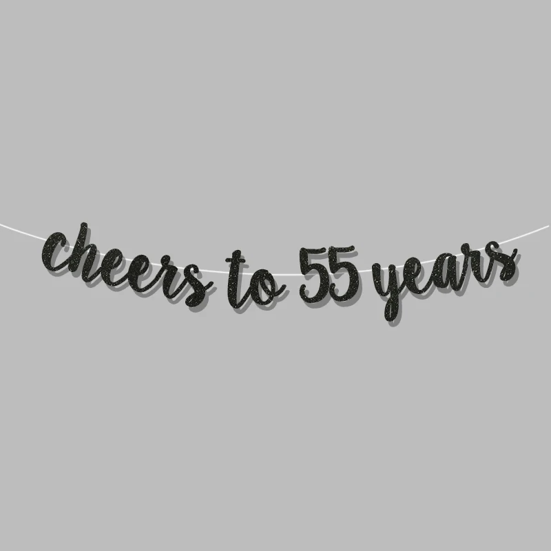 55-й День Рождения украшения для cheers до 55 лет баннер с днем рождения золотой знак Свадьба юбилей вечерние украшения